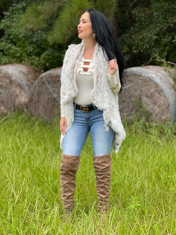 Taupe Faux Fur Vest