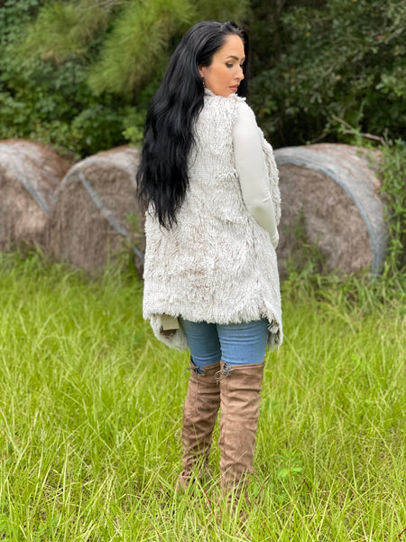 Taupe Faux Fur Vest